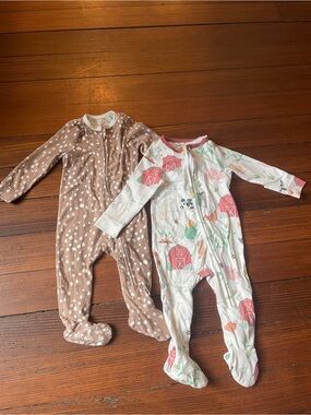 Copper pearl zip up footies